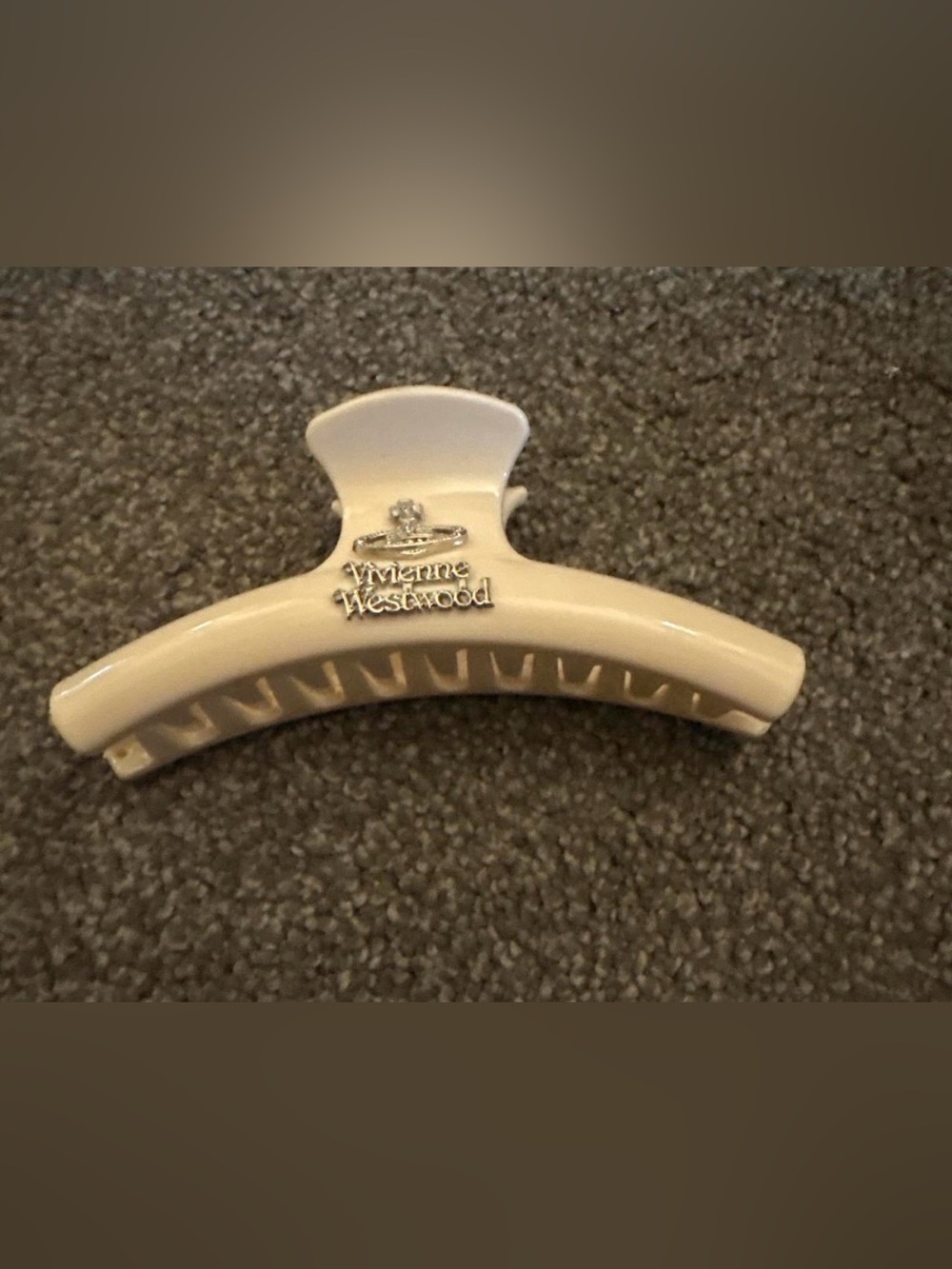 Vivienne Westwood Cream Hair Claw with Signature Orb